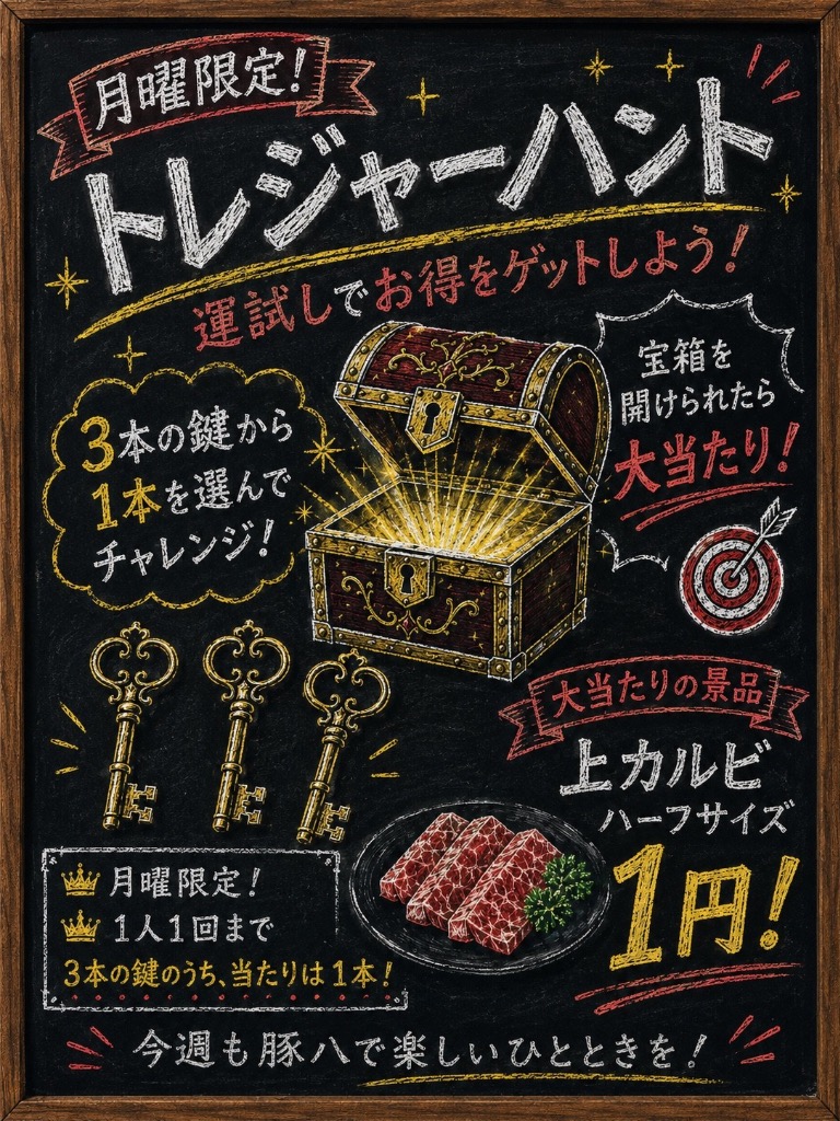 🔑✨ アプリ会員限定月曜限定！トレジャーキーハント開催 ✨